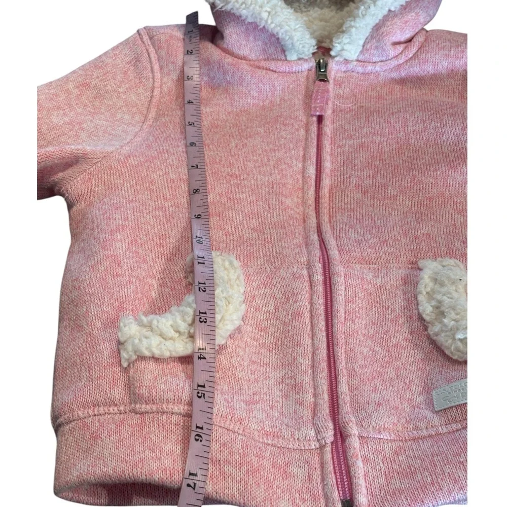 US Polo Assn Girls Pink Sherpa Lined Full Zip Hoodie Sweater Jacket XS‎ 5/6
